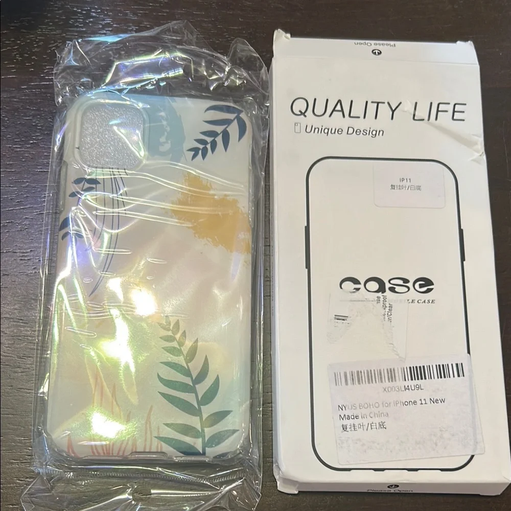 NWT Stylish Clear iPhone 11 Case with Artistic Design